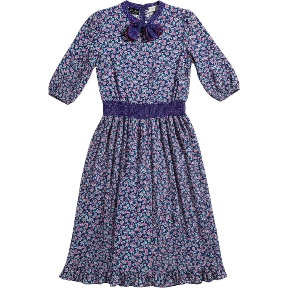 Vintage Diane Freis Original Georgette Maxi Dress Detachable Belt and Bow